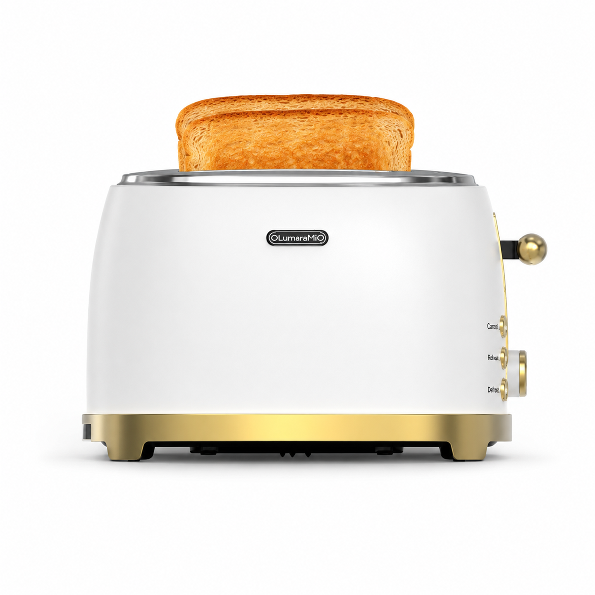 OlumaraMio 2-Slice Retro Toaster, 6 Browning Levels, Removable Crumb Tray,3 Functions
